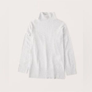 ABERCROMBIE Oversized Legging-Friendly Turtleneck Sweater Light Heather Grey XS